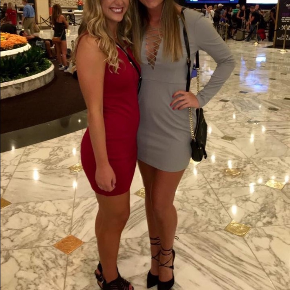 Missguided grey long sleeve dress